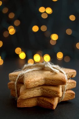 Tanımlama bilgilerini yıldız şeklinde katlanmış slayt arka plan ışıkları.