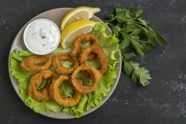 kalamar halkaları kıtır kıtır kızartılmış..