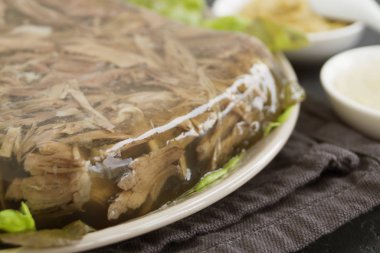 Et jölesi. Biftek ezmesi. Geleneksel Rus yemeği.