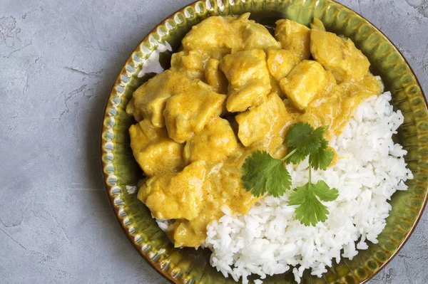 Indiska Traditionella Rätter Kryddig Kyckling Stuvad Currysås — Stockfoto