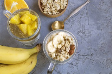 Chia tohumlu yoğurt. sağlıklı beslenme