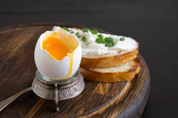 Vejce Měkkým Vařením Výborná Zdravá Snídaně Přihrádce Vejce — Stock fotografie