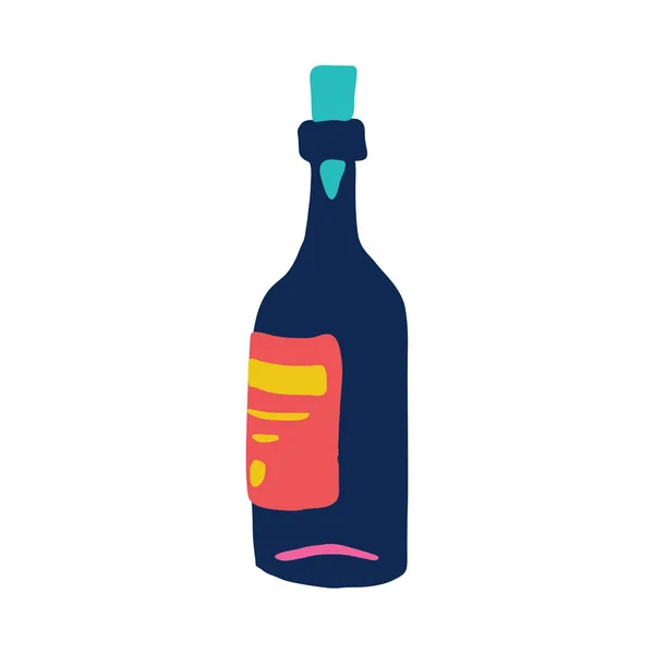 Icono de la botella de dibujos animados aislado sobre fondo blanco. Vector — Vector de stock