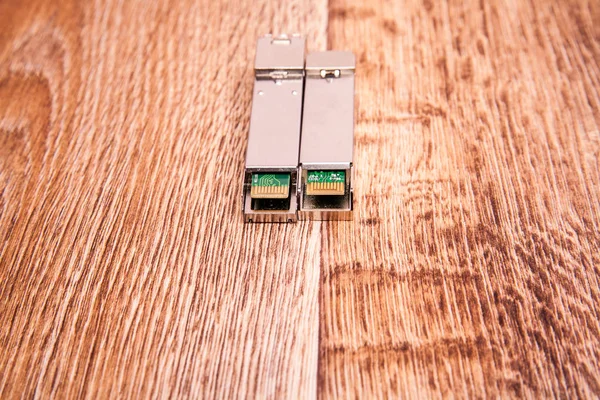 Módulo SFP gigabit óptico para rede — Fotografia de Stock