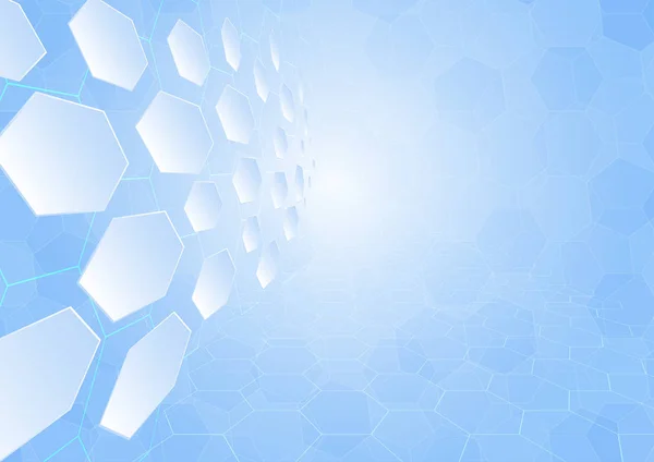 Soyut altıgenler hattı ile mavi arka plan ile. Vektör çizim tasarım teknoloji, bilim, kavramı ile değişim hızlı ve Web sitesi, sunum, broşür ve arka plan için kullanan sonraki adıma geçin. 