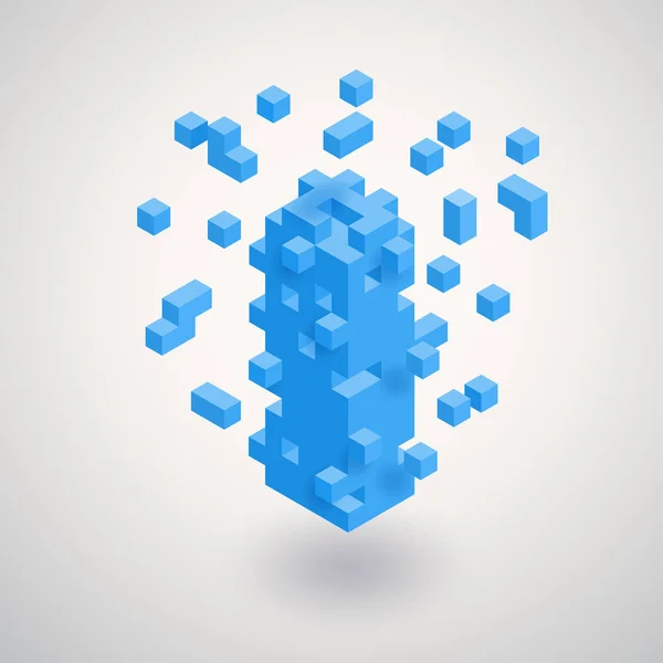 Soyut geometrik izometrik kare şekli grup, tetris ve bulmaca yüzen tridimensional küpleri oluşturmak oyun. Vektör illüstrasyon kavramı yönetimi, Emlak, gayrimenkul, kule, iş kurmak. Poster, zemin, Web sitesi için şablon.