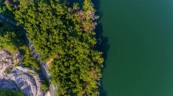 Straße im Wald Luftaufnahme — Stockfoto