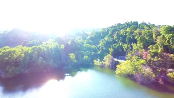 Hd footage Luftaufnahme von Staudamm und See — Stockvideo