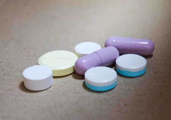 Closeup Assorted pills background — Stock Photo, Image