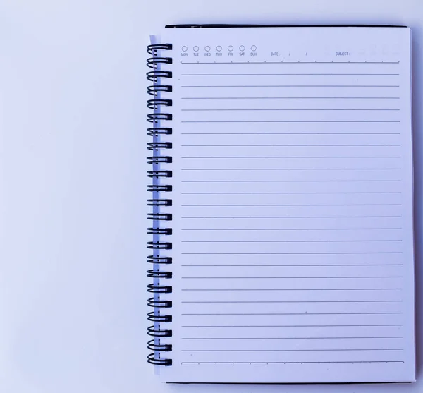 notebook paper on white background for texture