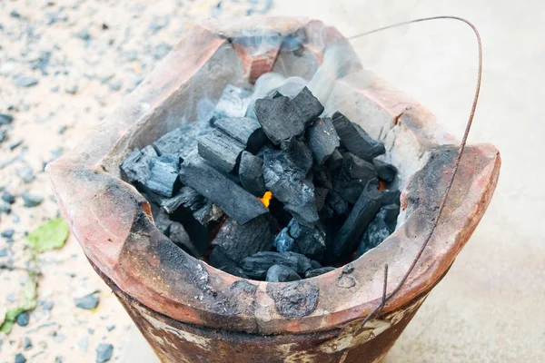 Thai tradition charcoal burning clay stove — Stock Photo, Image