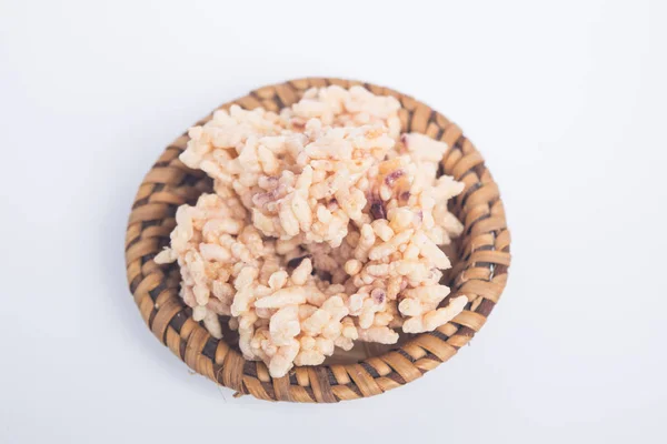 Thailändska Rice Krispies Vit Bakgrund — Stockfoto