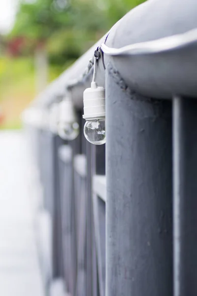 Nahaufnahme Lampe Auf Der Brücke — Stockfoto