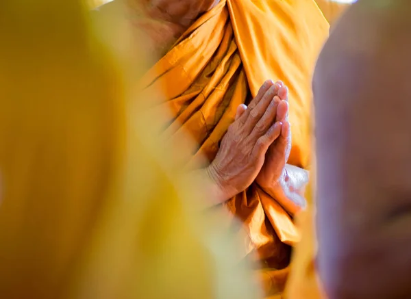 Tayland Monk Bir Closeup Pray — Stok fotoğraf