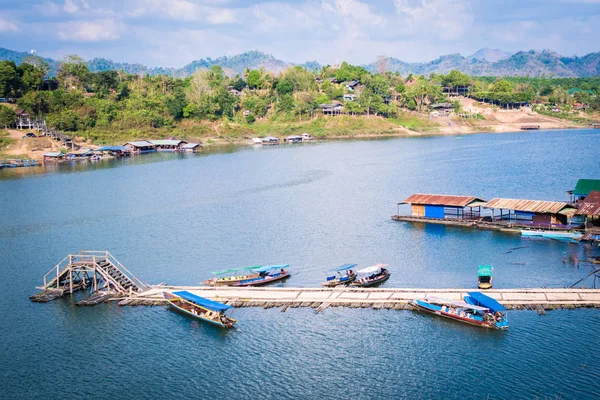 Landscape View Boat River Kanchanaburi Thailand — Stock Photo, Image