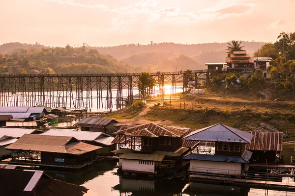 Morning Light Mon Bridge Kanchanaburi — Stock Photo, Image