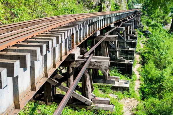 Fodra Järnvägen Världskriget Kanchanaburi Thailand — Stockfoto