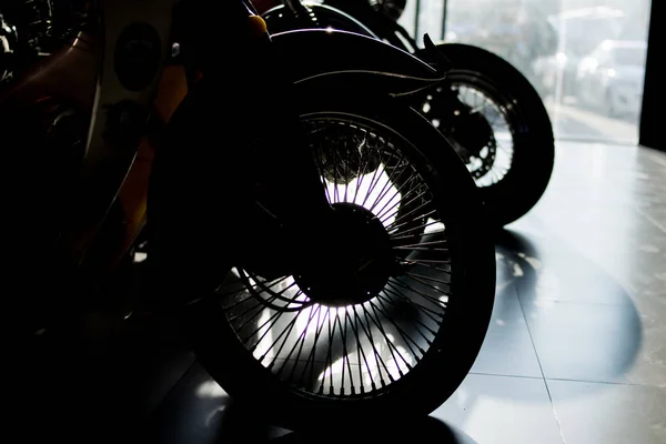 silhouette of wheels motorbike