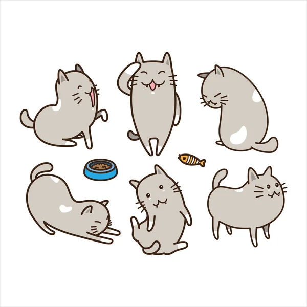 猫小猫卡通矢量图 — 图库矢量图片