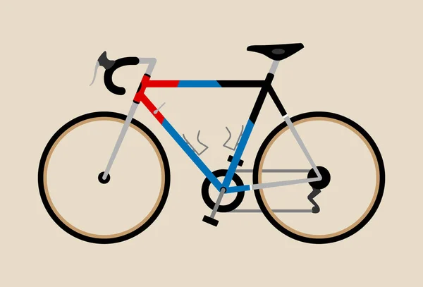 Bicicleta carretera carrera rojo azul negro ilustración vector — Archivo Imágenes Vectoriales