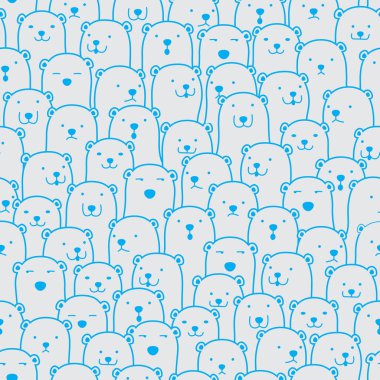 Ayı kutup ayısı seamless modeli mavi duvar kağıdı / arka plan