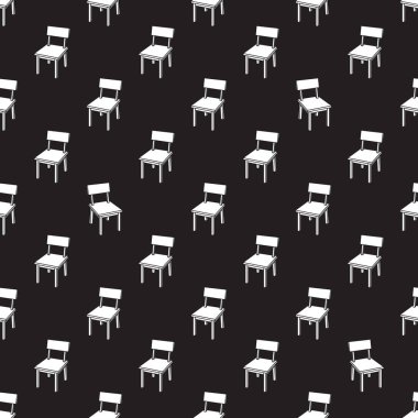 Sandalye vektör Dikişsiz desen siyah duvar kağıdı arka plan