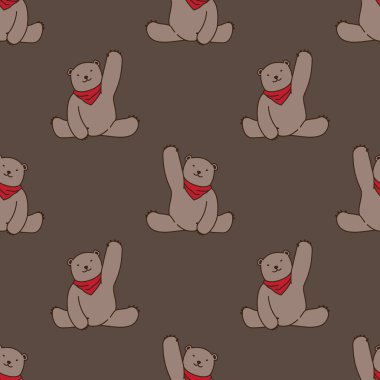 Kutup ayısı Say Hello Dikişsiz desen duvar kağıdı arka plan kahverengi ayı