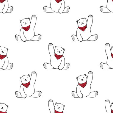 Ayı kutup ayısı Say Hello Dikişsiz desen duvar kağıdı arka plan