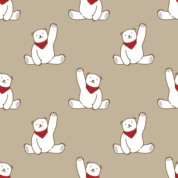 Kutup ayısı Say Hello Dikişsiz desen duvar kağıdı arka plan kırmızı ayı