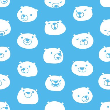 Yüz oyuncak polar Dikişsiz desen duvar kağıdı arka plan mavi ayı