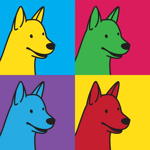 犬犬ブルドッグ ヘッド顔ベクトル イラスト アイコン ポップ アート落書き — ストックベクタ