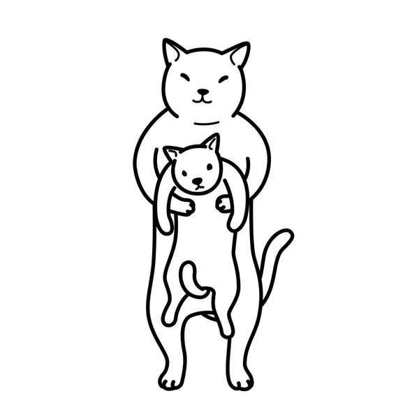 猫子猫子供ベクトル イラスト赤ちゃん動物漫画のキャラクター — ストックベクタ