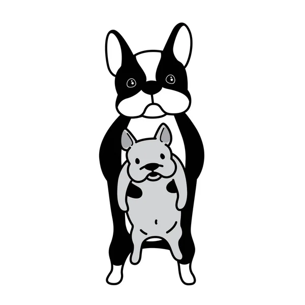 Perro vector francés bulldog club ilustración carácter icono doodle — Vector de stock
