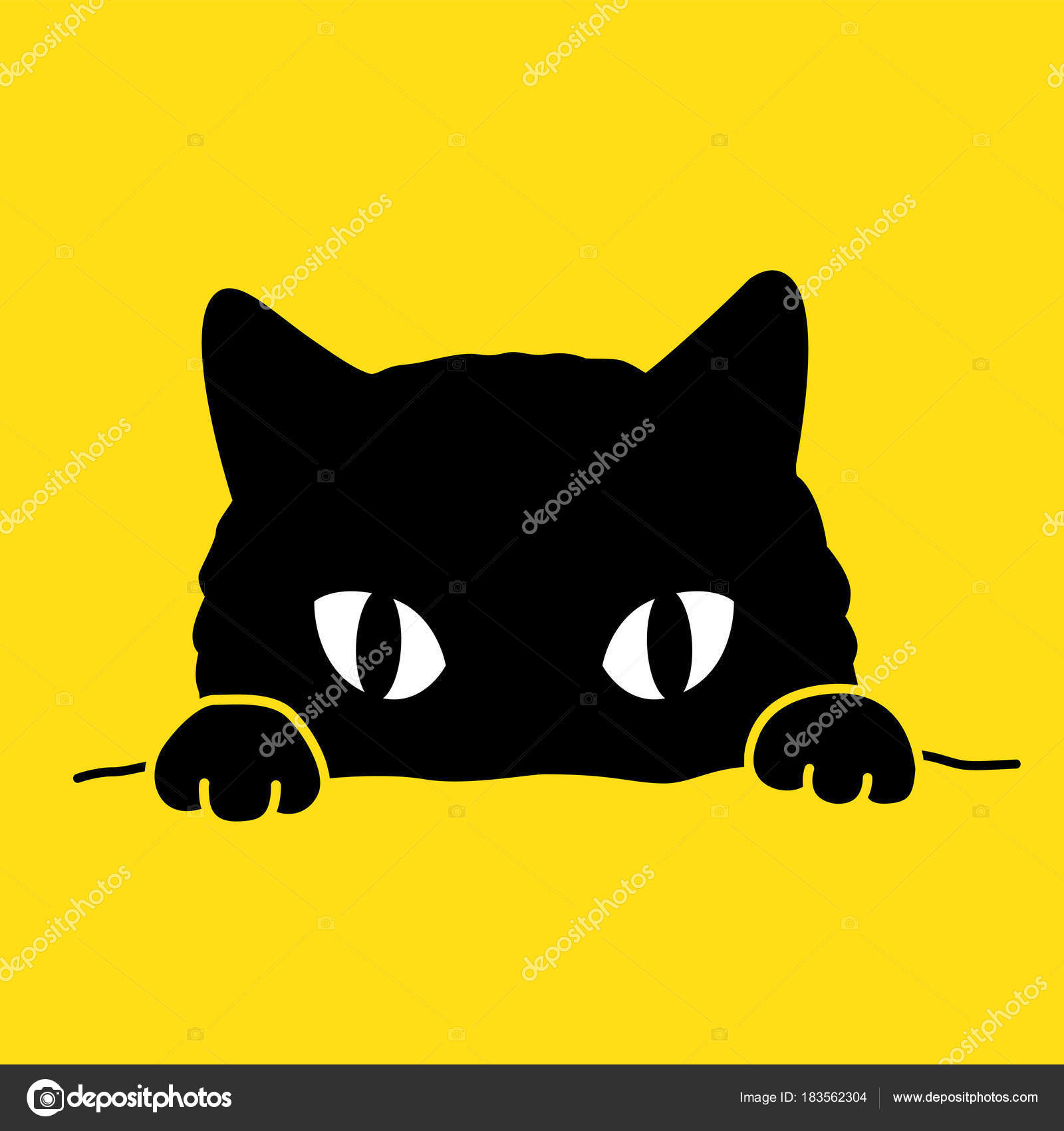 黑咪小猫矢量图标插图卡通人物涂鸦图库矢量图©CNuisin 183562304, image size:1600x1700