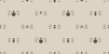 kedi seamless modeli yavru kedi izole gülümseme ağız simge vektör arka plan duvar kağıdı