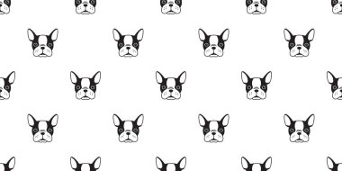 köpek Seamless Modeli Fransız buldozer yüz baş izole duvar kağıdı arka plan vektör
