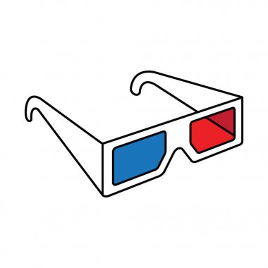 3D gözlük simge vektör logo çizim
