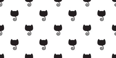 izole kedi seamless modeli yavru kedi kuyruk vektör duvar kağıdı arka plan