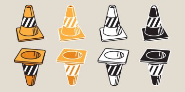 Trafik konileri simge vektör logo tasarlamak