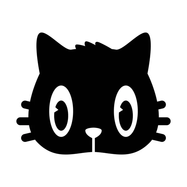 Chat Vecteur Chaton Visage Icône Logo Dessin Animé Personnage Illustration — Image vectorielle