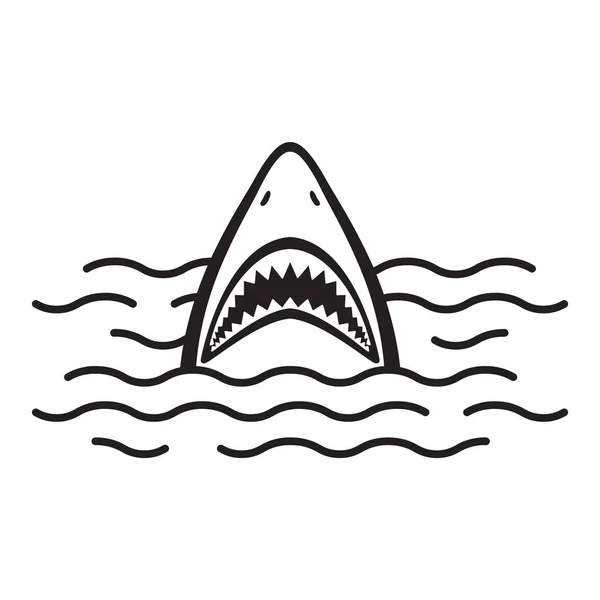 Haai Pictogram Vector Logo Mond Oceaan Zee Dolfijn Walvis Illustratie — Stockvector