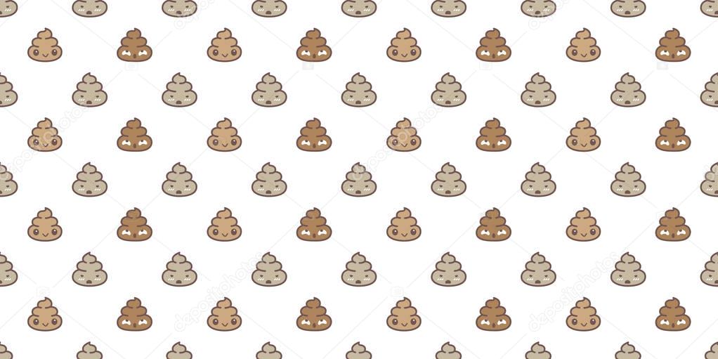Poo Seamless pattern vector isolated wallpaper background Cartoon
