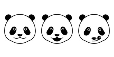 Vektör kutup ayısı panda bear yüz illüstrasyon karikatür karakter
