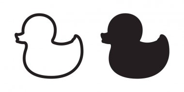 Ördek lastik ördek logo simge tasarlamak vektör