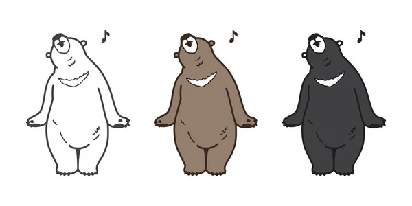 Ayı kutup ayısı vektör şarkı illüstrasyon karakter karikatür