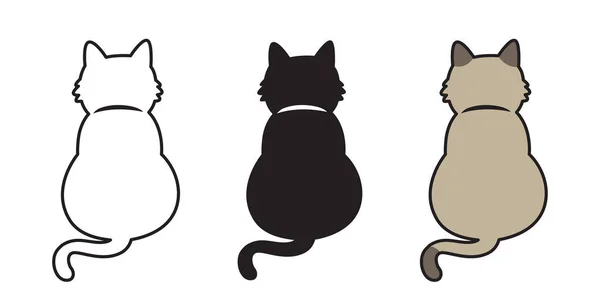Cat Vector Gatinho Neko Doodle Ícone Ilustração Desenho Animado Personagem — Vetor de Stock