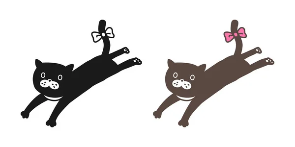 Neko Kočka Kotě Vektorové Skok Doodle Ikona Ilustrace Kreslené Postavičky — Stockový vektor