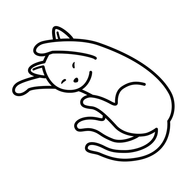 Chat vecteur chaton neko sommeil doodle icône illustration dessin animé personnage — Image vectorielle