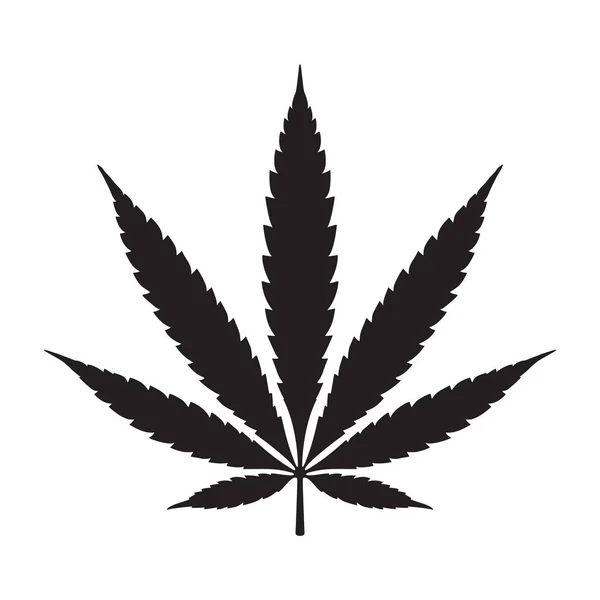 Logo Ikon Gambar Cannabis Daun Ganja Gulma - Stok Vektor