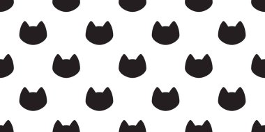 kedi seamless modeli yavru kedi baş vektör simge izole arka plan duvar kağıdı